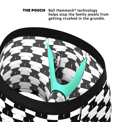 SHINESTY - THE CHEST MATE CHECKERED BALL HAMMOCK POUCH UNDERWEAR WITH FLY