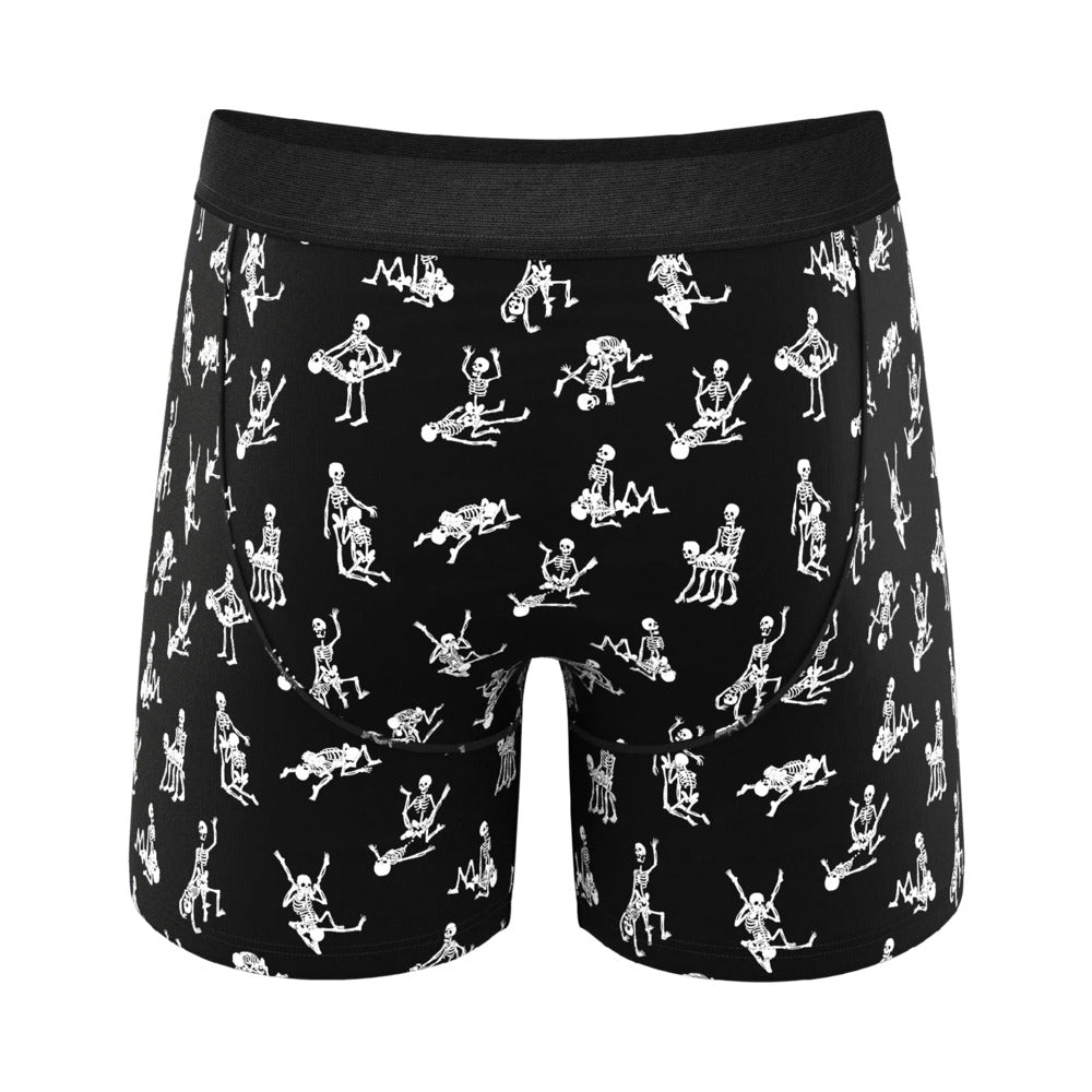 SHINESTY - THE BARE BACK BONES GLOW IN THE DARK SKELETONS BALL HAMMOCK POUCH UNDERWEAR WITH FLY