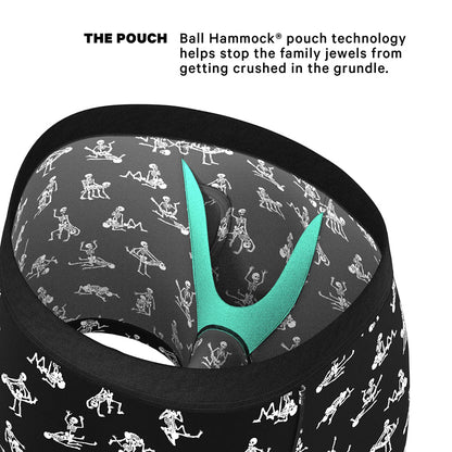 SHINESTY THE BARE BACK BONES GLOW-IN-THE-DARK SKELETONS BALL HAMMOCK POUCH UNDERWEAR WITH FLY L
