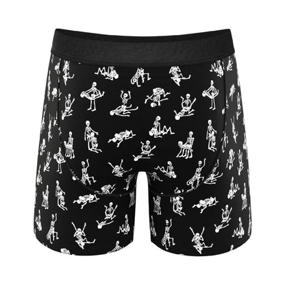 SHINESTY - THE BARE BACK BONES GLOW IN THE DARK SKELETONS BALL HAMMOCK POUCH UNDERWEAR WITH FLY