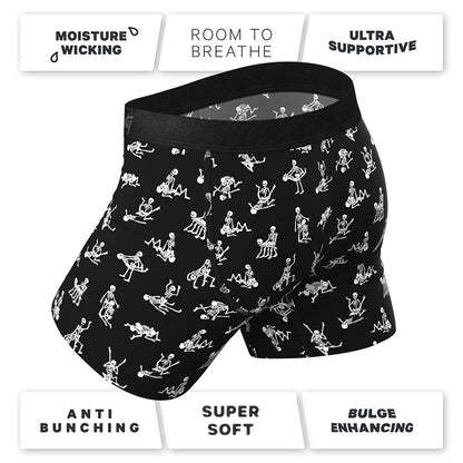 SHINESTY - THE BARE BACK BONES GLOW IN THE DARK SKELETONS BALL HAMMOCK POUCH UNDERWEAR WITH FLY