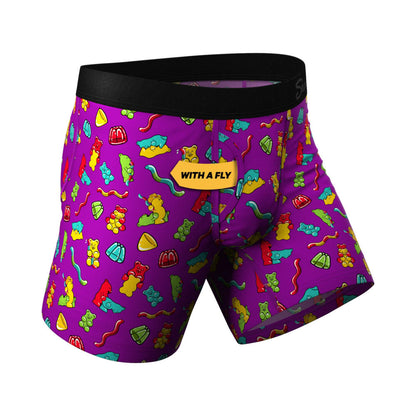 SHINESTY - ROPA INTERIOR CON ABERTURA DELANTERA TIPO SACO PARA BOLAS, DE MALLA, CON DISEÑO DE OSITOS DE GOMA, TALLA 2XL