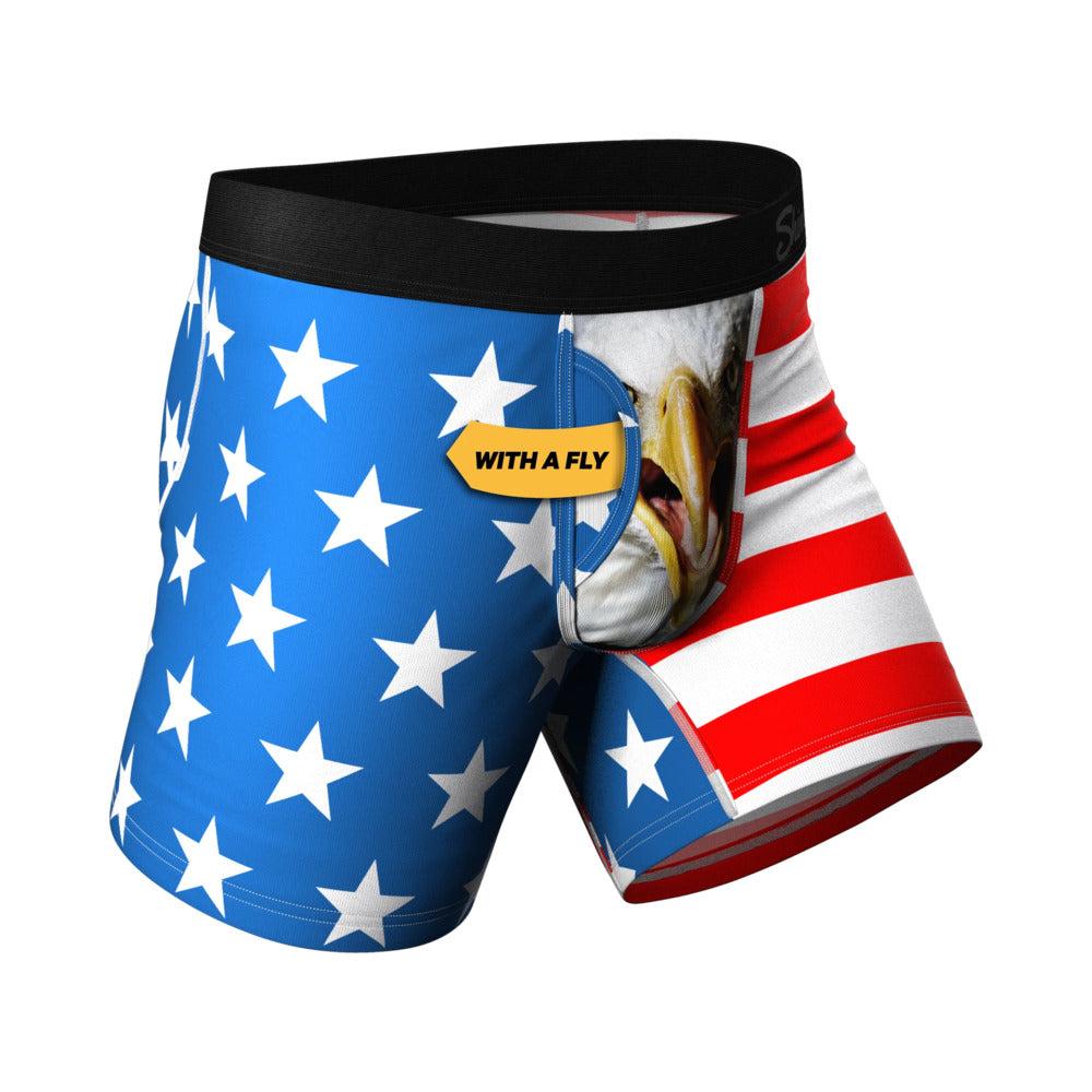 SHINESTY - THE MASCOT AMERICAN FLAG BALL HAMMOCK POUCH UNDERWEAR WITH FLY