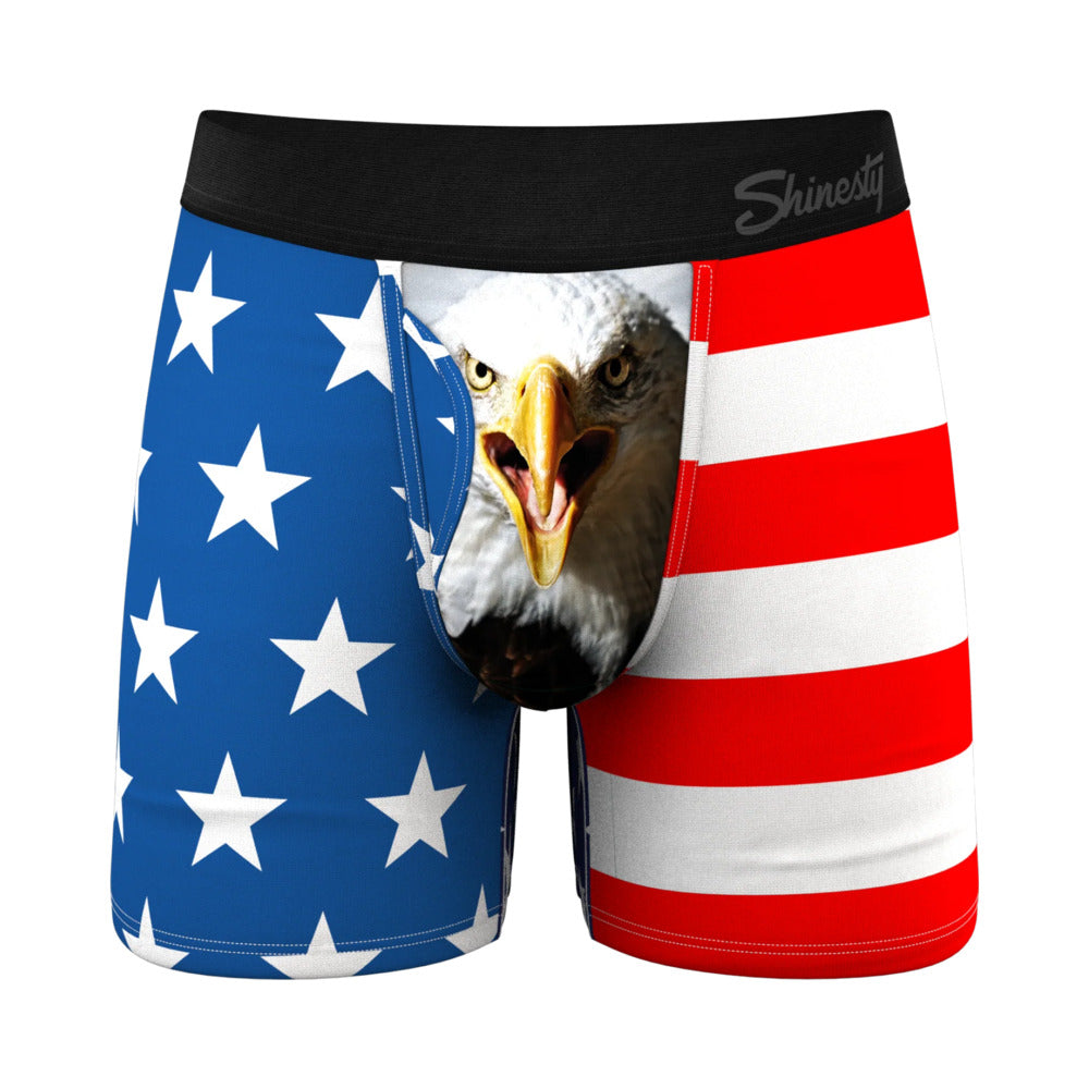 SHINESTY - THE MASCOT AMERICAN FLAG BALL HAMMOCK POUCH UNDERWEAR WITH FLY