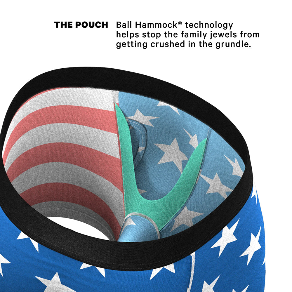 SHINESTY - THE MASCOT AMERICAN FLAG BALL HAMMOCK POUCH UNDERWEAR WITH FLY