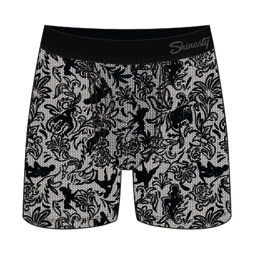 SHINESTY THE RACY & LACY PROVOCATIVE LACE BALL HAMMOCK POUCH UNDERWEAR WITH FLY XL