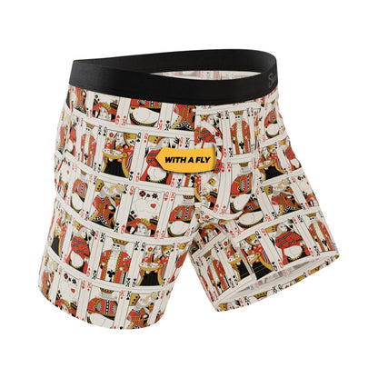 SHINESTY - THE BOTTOMLESS BLACKJACK VINTAGE PLAYING CARDS BALL HAMMOCK POUCH UNDERWEAR WITH FLY 2XL