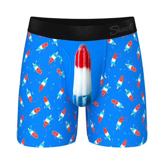 SHINESTY - THE POPSICLE STICK APEX USA BALL HAMMOCK POUCH UNDERWEAR WITH FLY 2XL