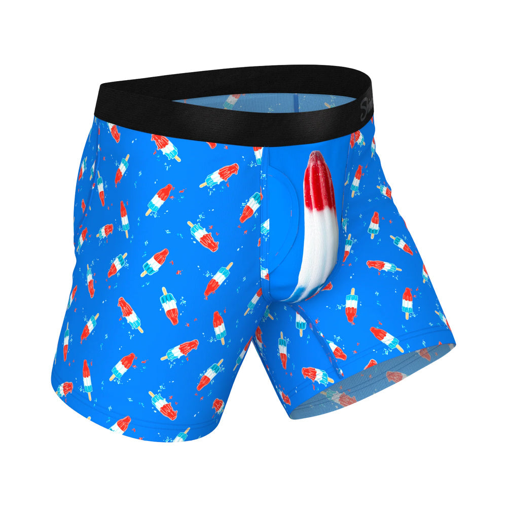 SHINESTY - LA ROPA INTERIOR TIPO BOLSA HAMACA CON ABERTURA DELANTERA CON FORMA DE POLO Y BANDERA DE ESTADOS UNIDOS