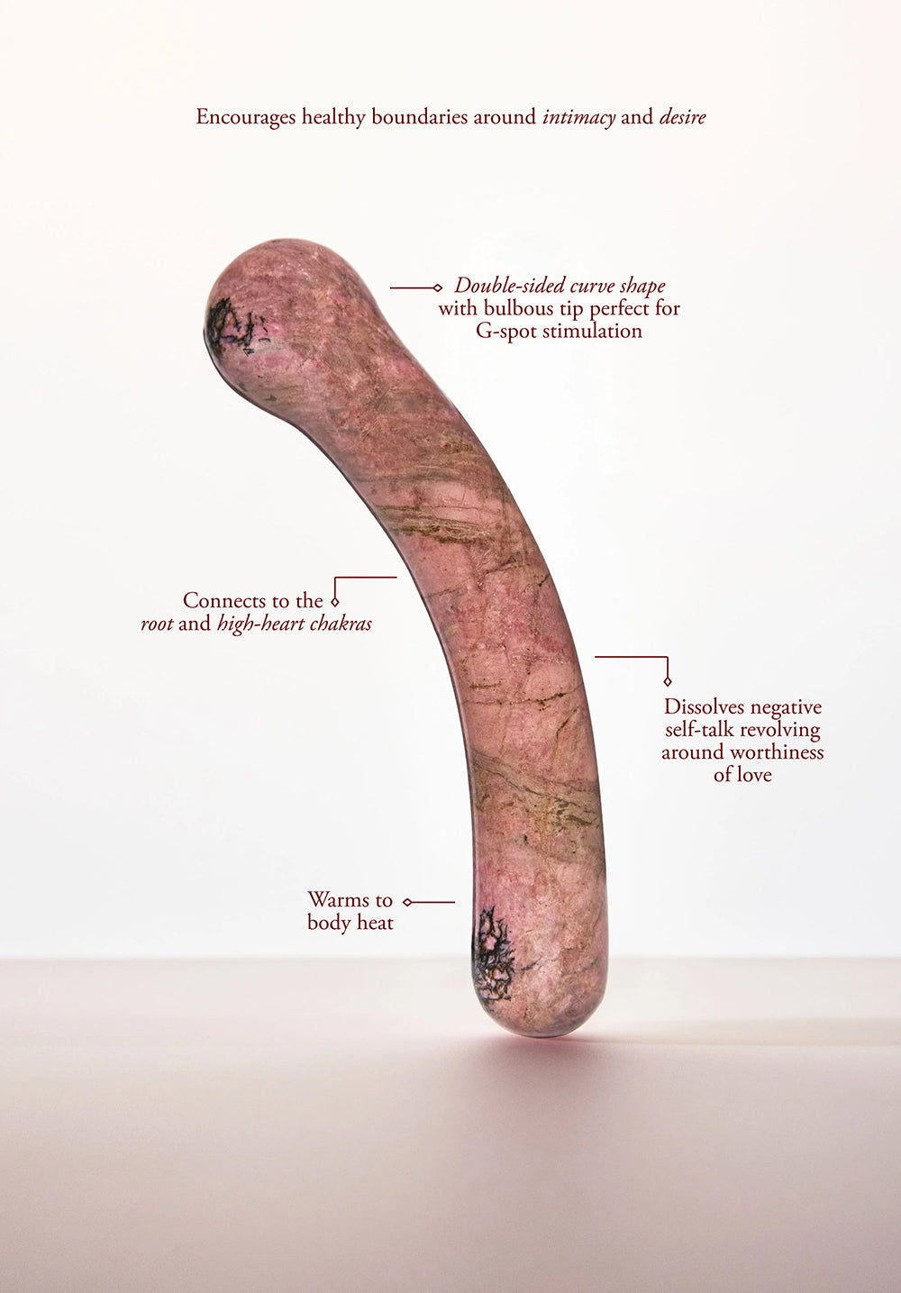 CHAKRUBS - ANAHATA CURVE RHODONITE WAND