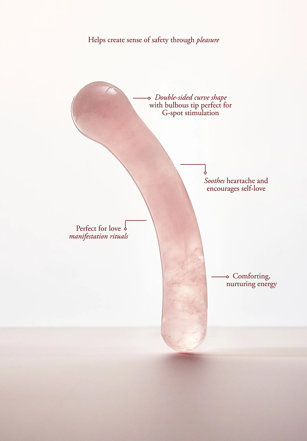 CHAKRUBS - HEART CURVE ROSE QUARTZ WAND