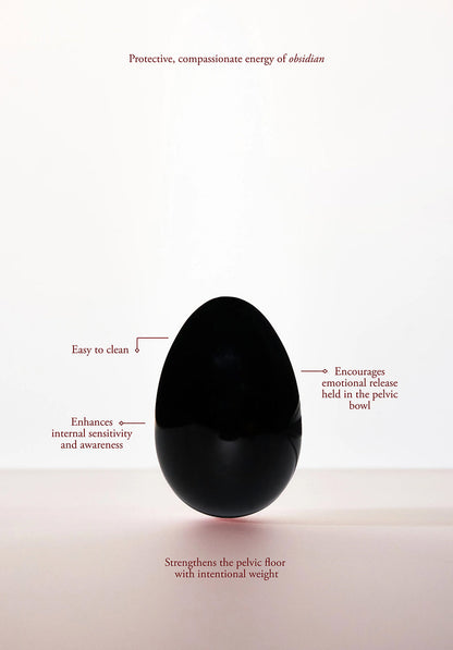CHAKRUBS - XAGA YONI EGG OBSIDIAN (NON-DRILLED)