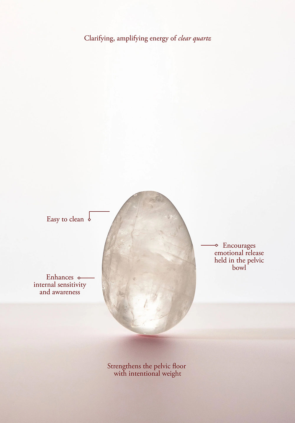 CHAKRUBS - PRISM YONI EGG CLEAR QUARTZ (NON-DRILLED)