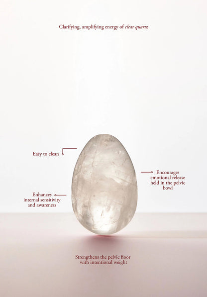 CHAKRUBS - PRISM YONI EGG CLEAR QUARTZ (NON-DRILLED)