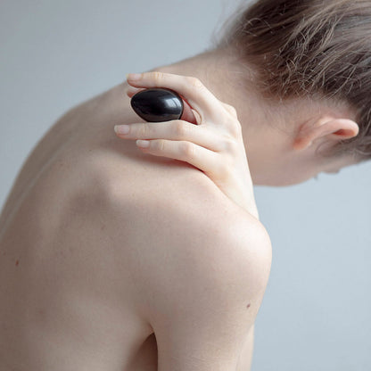 CHAKRUBS XAGA YONI EGG OBSIDIAN (NON-DRILLED)