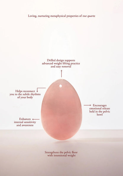 CHAKRUBS - HEART YONI EGG ROSE QUARTZ (DRILLED)