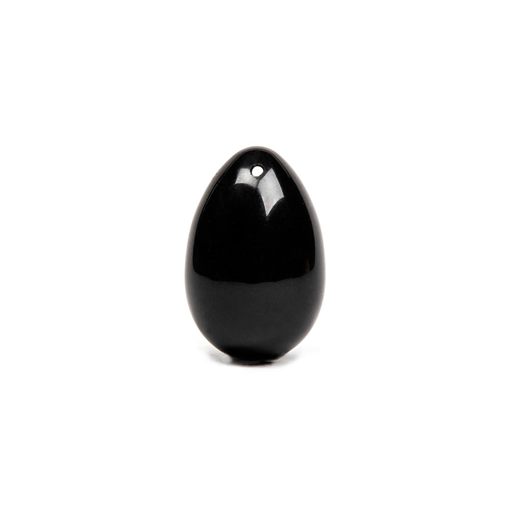 CHAKRUBS - XAGA YONI EGG OBSIDIAN (DRILLED)
