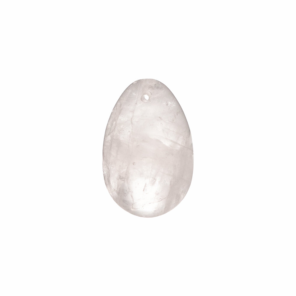 PRISM YONI EGG CLEAR QUARTZ (DRILLED)