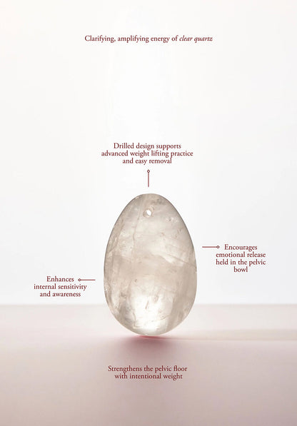 CHAKRUBS - PRISM YONI EGG CLEAR QUARTZ (DRILLED)
