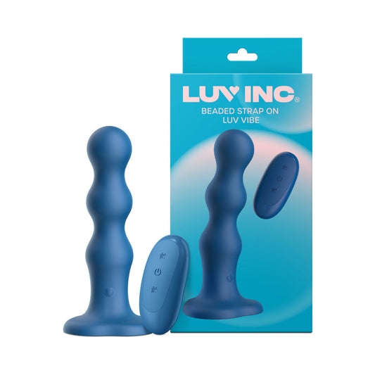 LUV INC BS38: BEADED STRAP-ON LUV VIBE BLUE