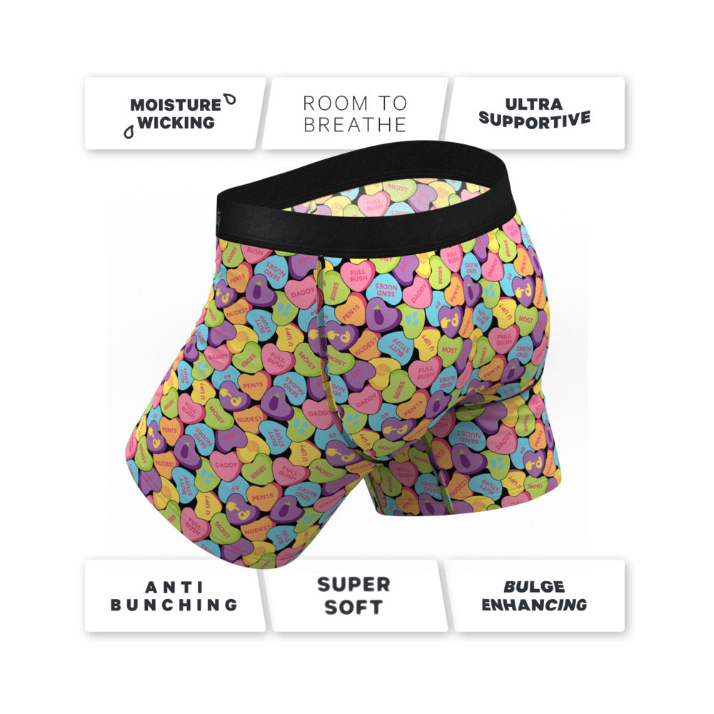 SHINESTY - THE CANDY CRUSH CANDY HEARTS BALL HAMMOCK POUCH UNDERWEAR WITH FLY