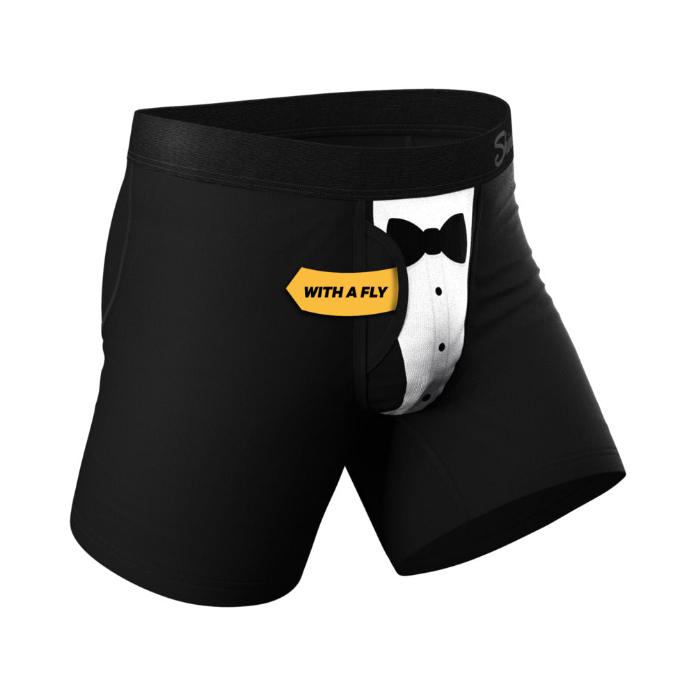 SHINESTY THE 009 BLACK TUXEDO BALL HAMMOCK POUCH UNDERWEAR WITH FLY M