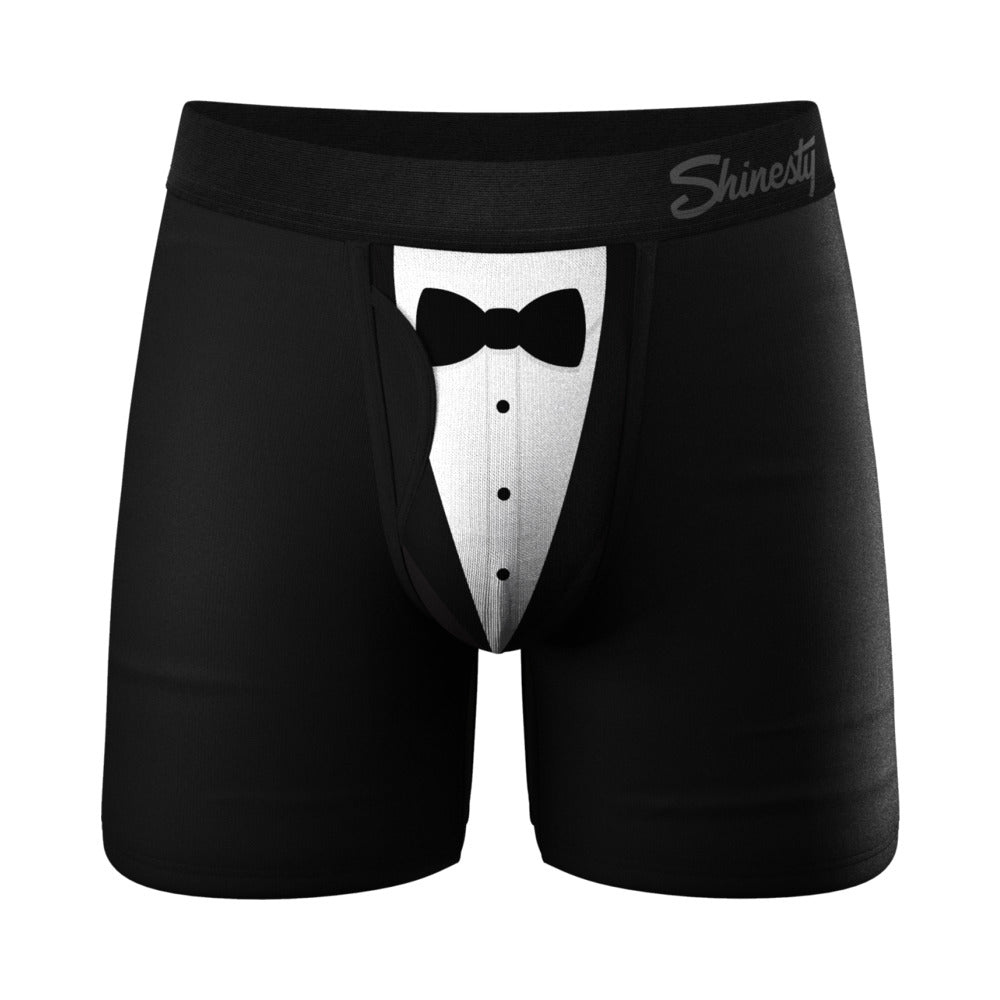 SHINESTY - THE 009 BLACK TUXEDO BALL HAMMOCK POUCH UNDERWEAR WITH FLY 2XL