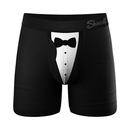 SHINESTY - THE 009 BLACK TUXEDO BALL HAMMOCK POUCH UNDERWEAR WITH FLY 2XL