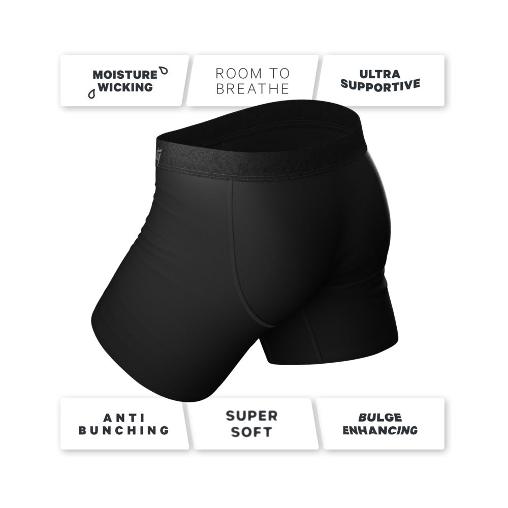 SHINESTY - THE 009 BLACK TUXEDO BALL HAMMOCK POUCH UNDERWEAR WITH FLY 2XL