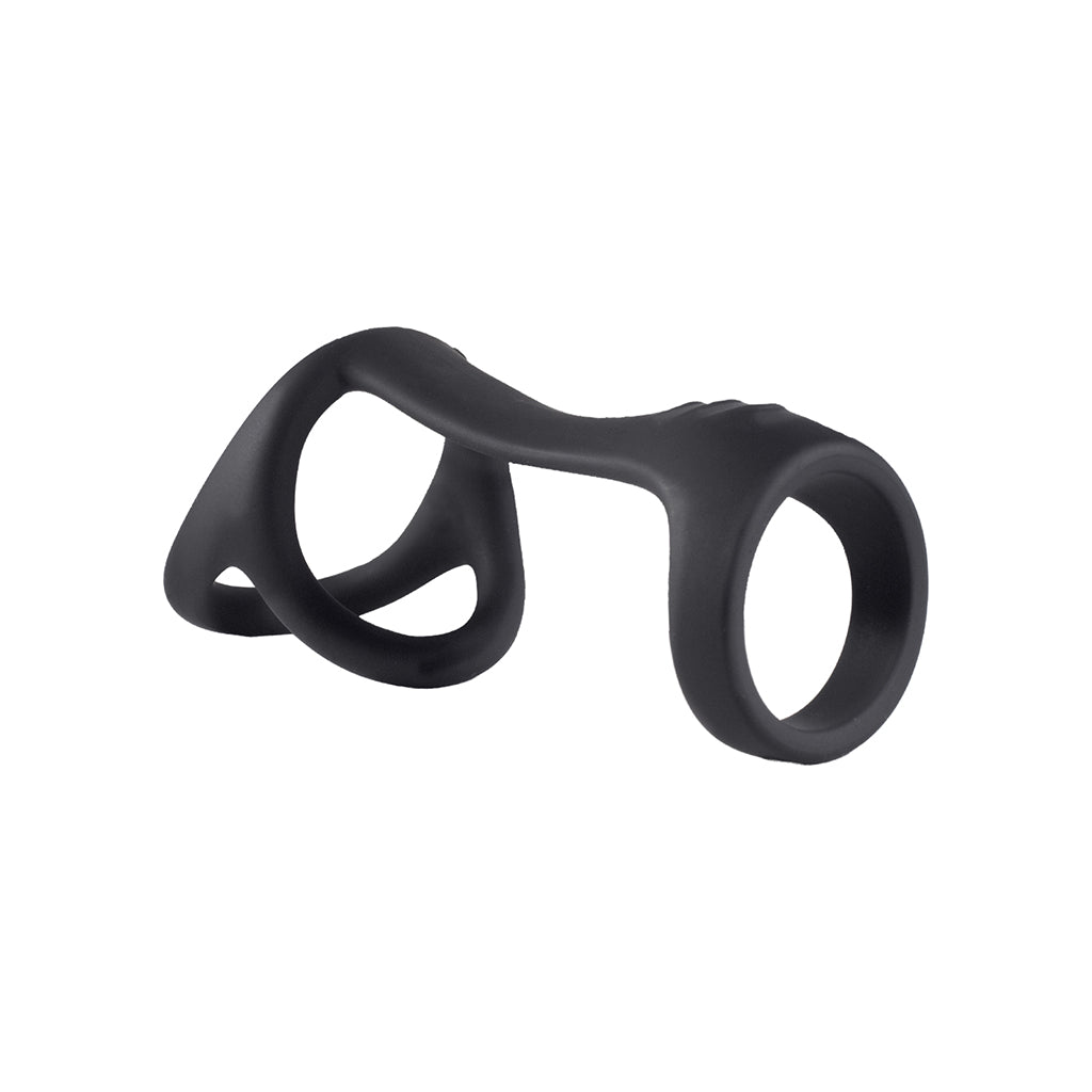 MAGIC RIDGED COCK STRAP&BALL STRETCHER BLACK