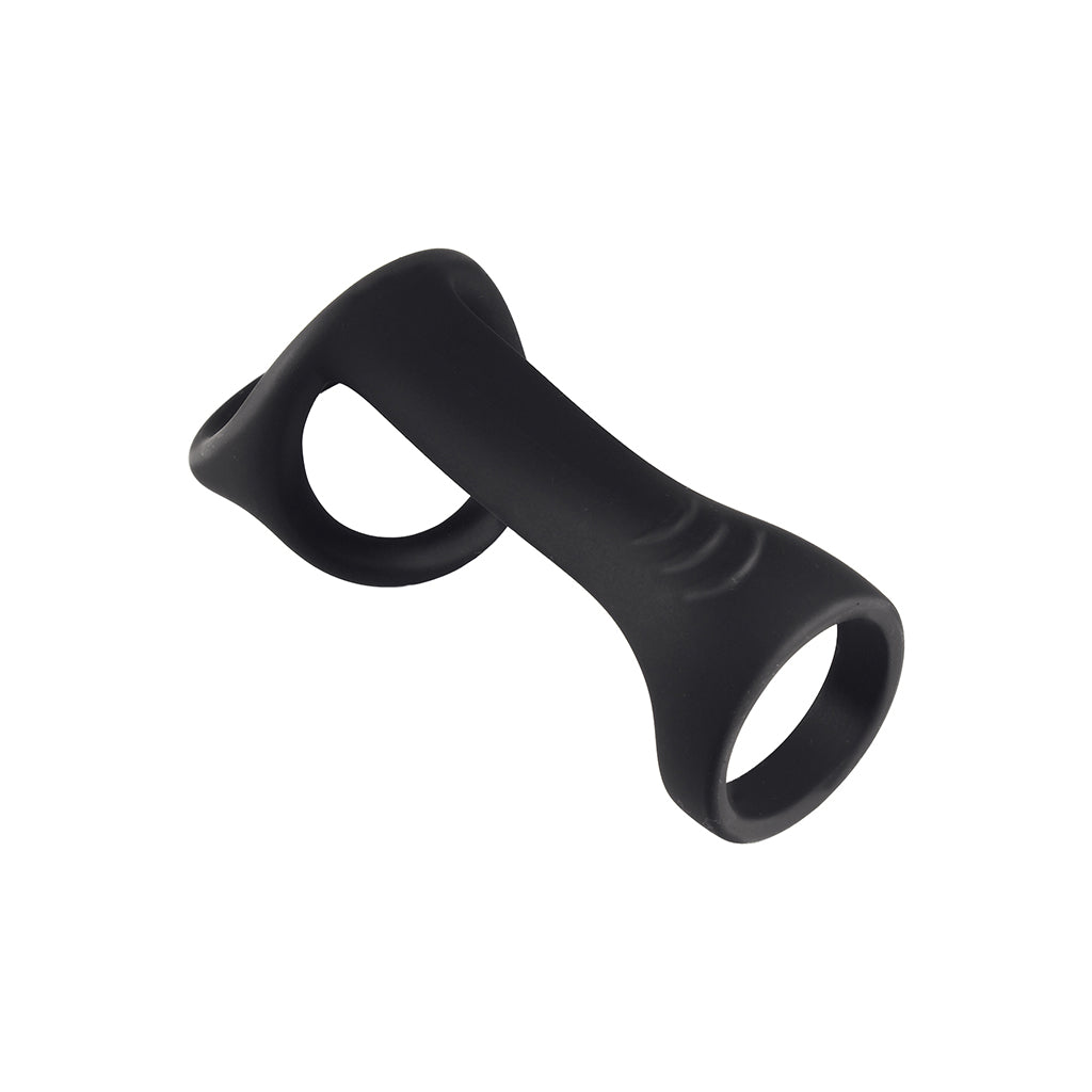 MAGIC RIDGED COCK STRAP&BALL STRETCHER BLACK
