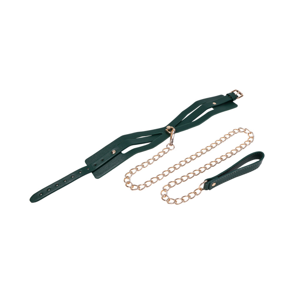 SPORTSHEETS SEX & MISCHIEF INDICA CUTOUT COLLAR AND LEASH