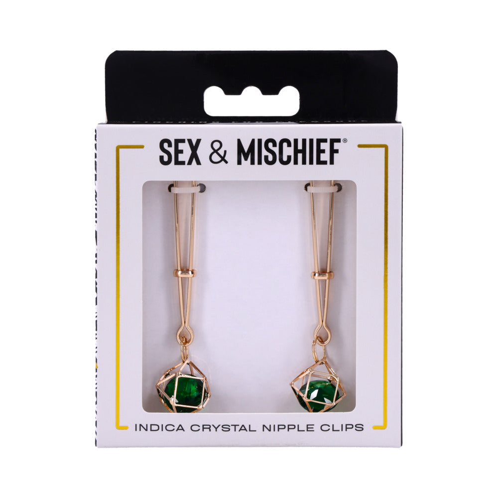 SPORTSHEETS SEX & MISCHIEF INDICA CRYSTAL NIPPLE CLIPS