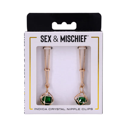 SPORTSHEETS SEX & MISCHIEF INDICA CRYSTAL NIPPLE CLIPS