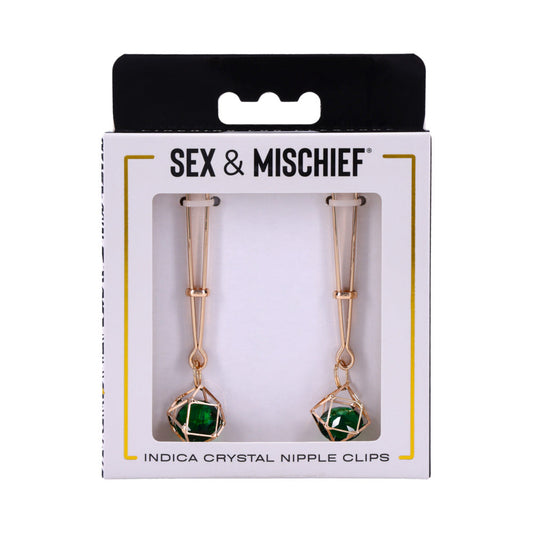 SPORTSHEETS SEX & MISCHIEF INDICA CRYSTAL NIPPLE CLIPS