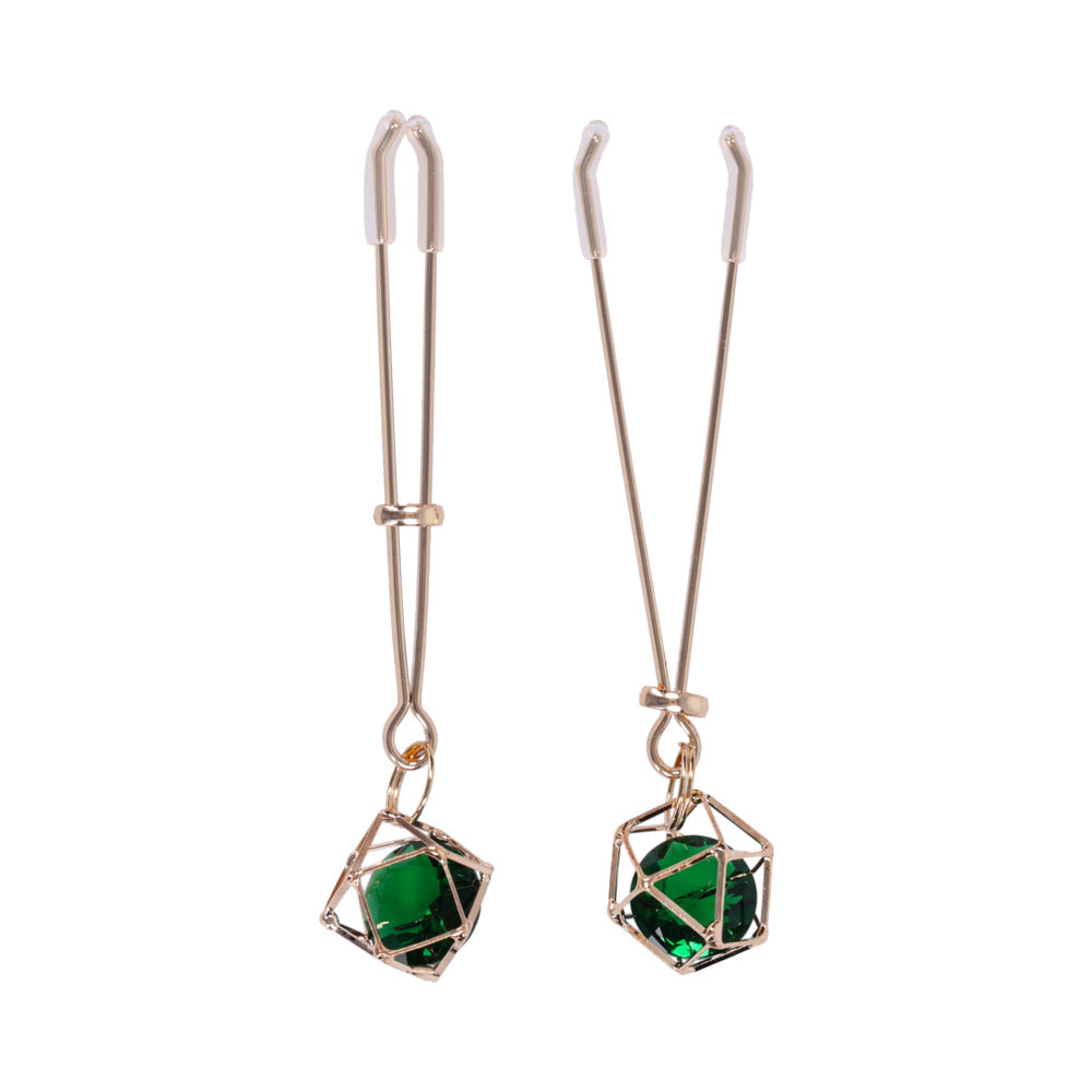 SPORTSHEETS SEX & MISCHIEF INDICA CRYSTAL NIPPLE CLIPS