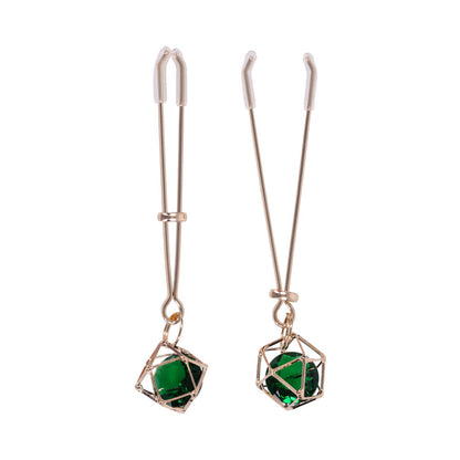 SPORTSHEETS SEX & MISCHIEF INDICA CRYSTAL NIPPLE CLIPS