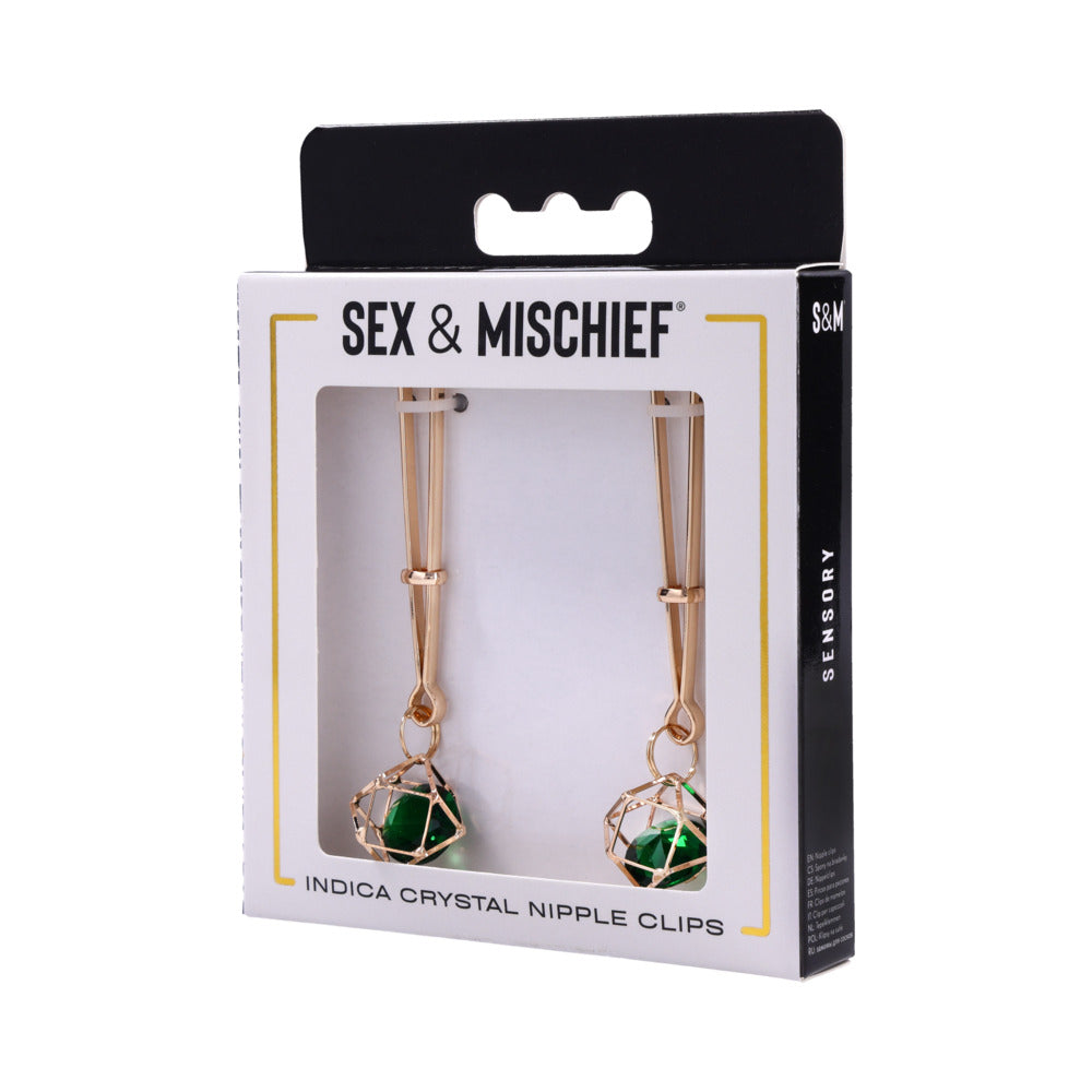 SPORTSHEETS SEX & MISCHIEF INDICA CRYSTAL NIPPLE CLIPS