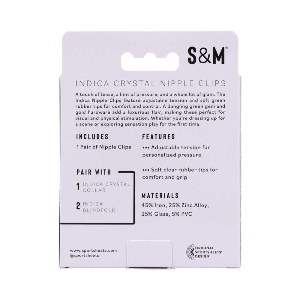 SPORTSHEETS SEX & MISCHIEF INDICA CRYSTAL NIPPLE CLIPS