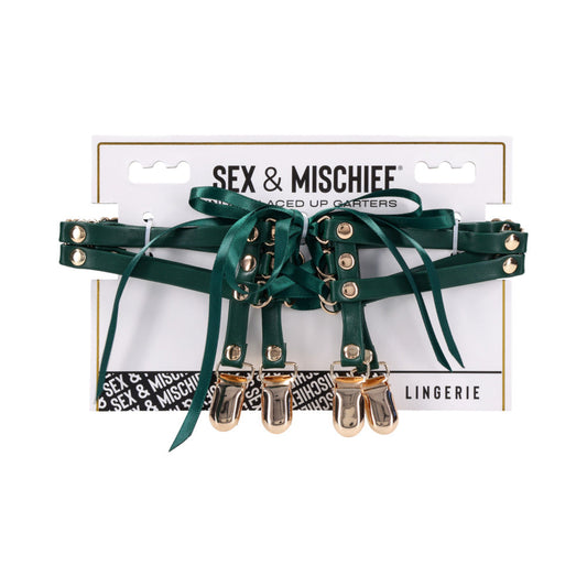 SPORTSHEETS SEX & MISCHIEF INDICA LACED UP GARTERS