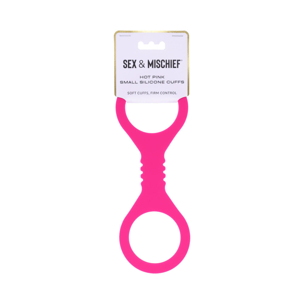 SPORTSHEETS - SEX & MISCHIEF SMALL HOT PINK SILICONE CUFFS