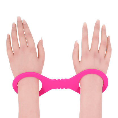 SPORTSHEETS SEX & MISCHIEF SMALL HOT PINK SILICONE CUFFS
