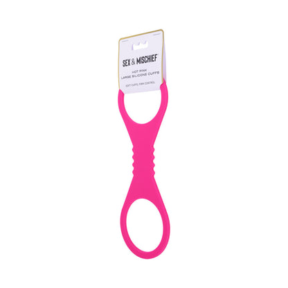 SPORTSHEETS SEX & MISCHIEF LARGE HOT PINK SILICONE CUFFS