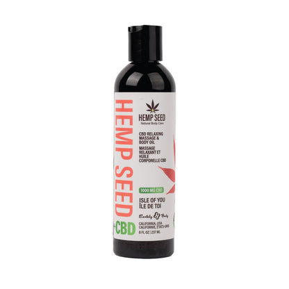 EARTHLY BODY - HEMP SEED CBD RELAXING MASSAGE AND BODY OIL ISLE OF YOU 8 OZ.