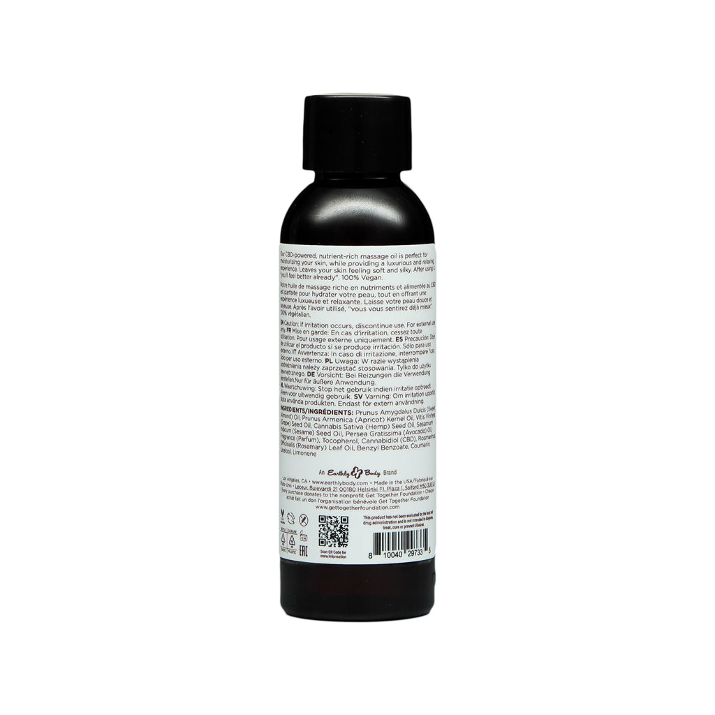 EARTHLY BODY - HEMP SEED CBD RELAXING MASSAGE AND BODY OIL LAVENDER 2 OZ.