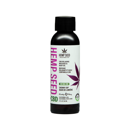 EARTHLY BODY - ACEITE DE MASAJE Y CORPORAL RELAJANTE DE SEMILLA DE CÁÑAMO CBD SKINNY DIP 2 OZ.