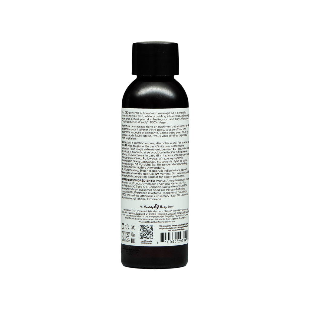 EARTHLY BODY - HEMP SEED CBD RELAXING MASSAGE AND BODY OIL SKINNY DIP 2 OZ.