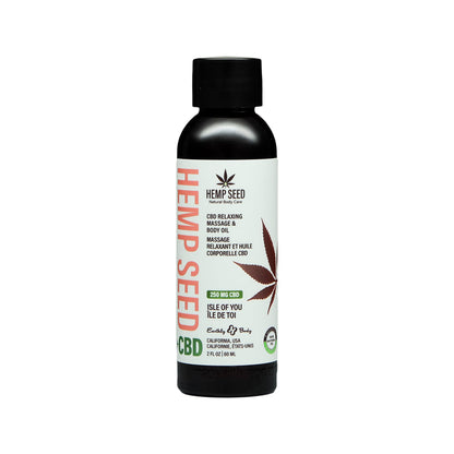 EARTHLY BODY - HEMP SEED CBD RELAXING MASSAGE AND BODY OIL ISLE OF YOU 2 OZ.