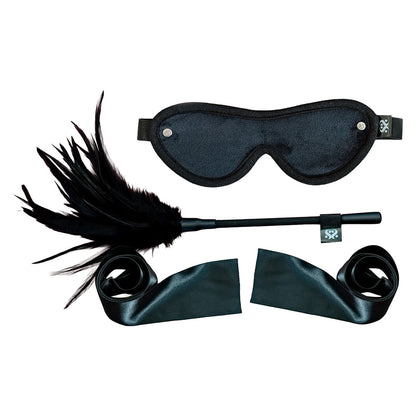CREATIVE CONCEPTIONS - SEI MIO STRICT TEASE RIBBON TIES, BLINDFOLD AND TICKLER KIT