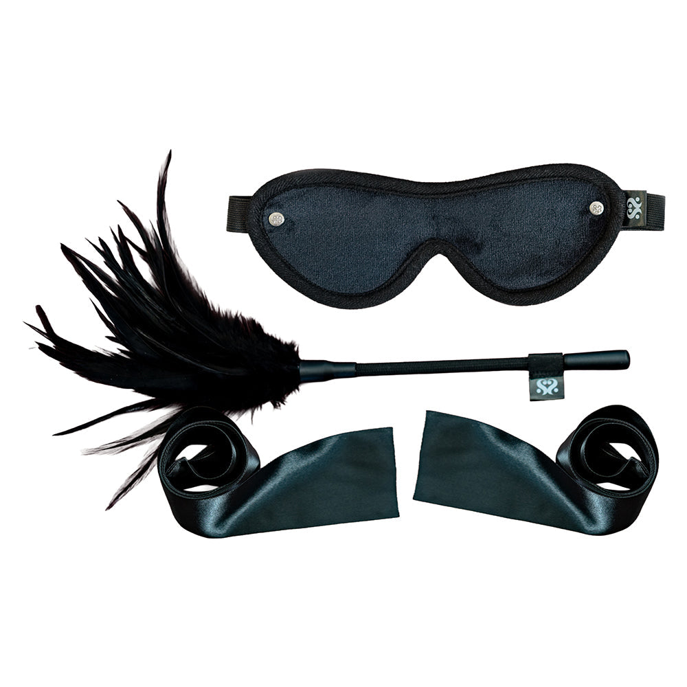 CREATIVE CONCEPTIONS - SEI MIO STRICT TEASE RIBBON TIES, BLINDFOLD AND TICKLER KIT